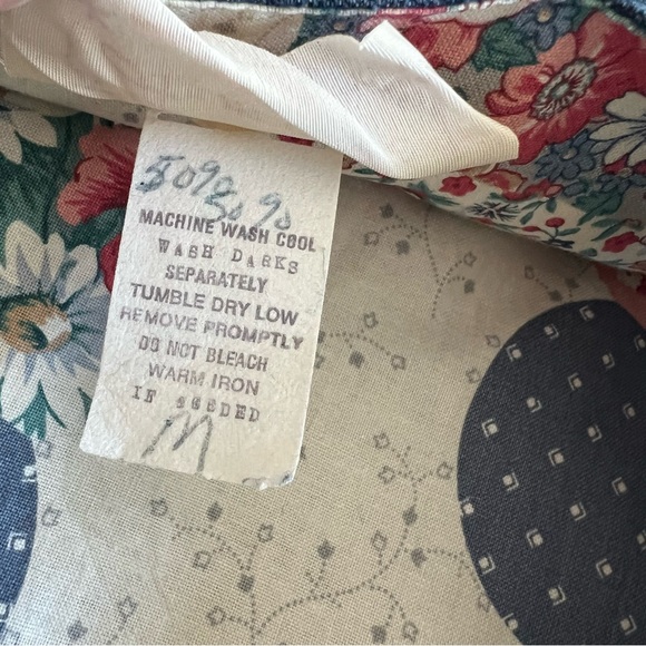 Vintage 80s 90s Armoire Denim Quilt Patch Midi Dress Jumper S M - Picture 12 of 12